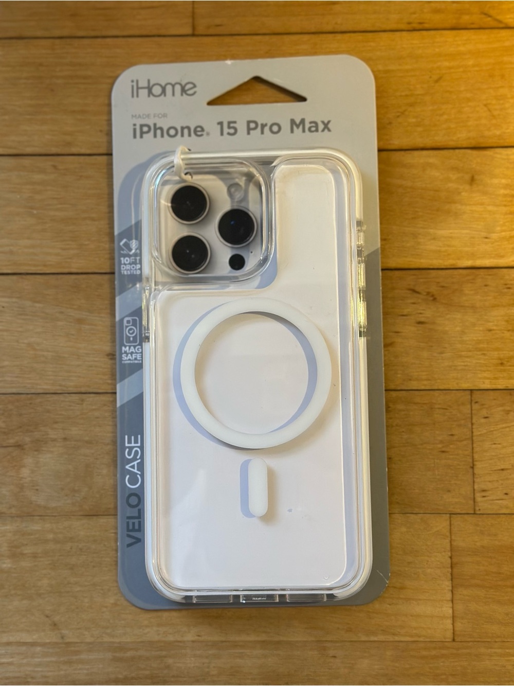 iHome White Velo Case for iPhone 15 Pro Max with MagSafe Ring